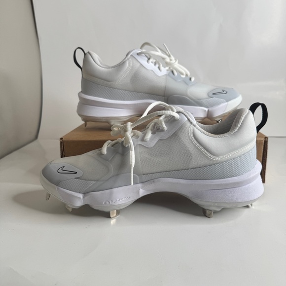 Nike Force Zoom Trout 9 Pro Baseball Softball  Cleats White Men's Sizes 8 and 12 - Picture 2 of 8